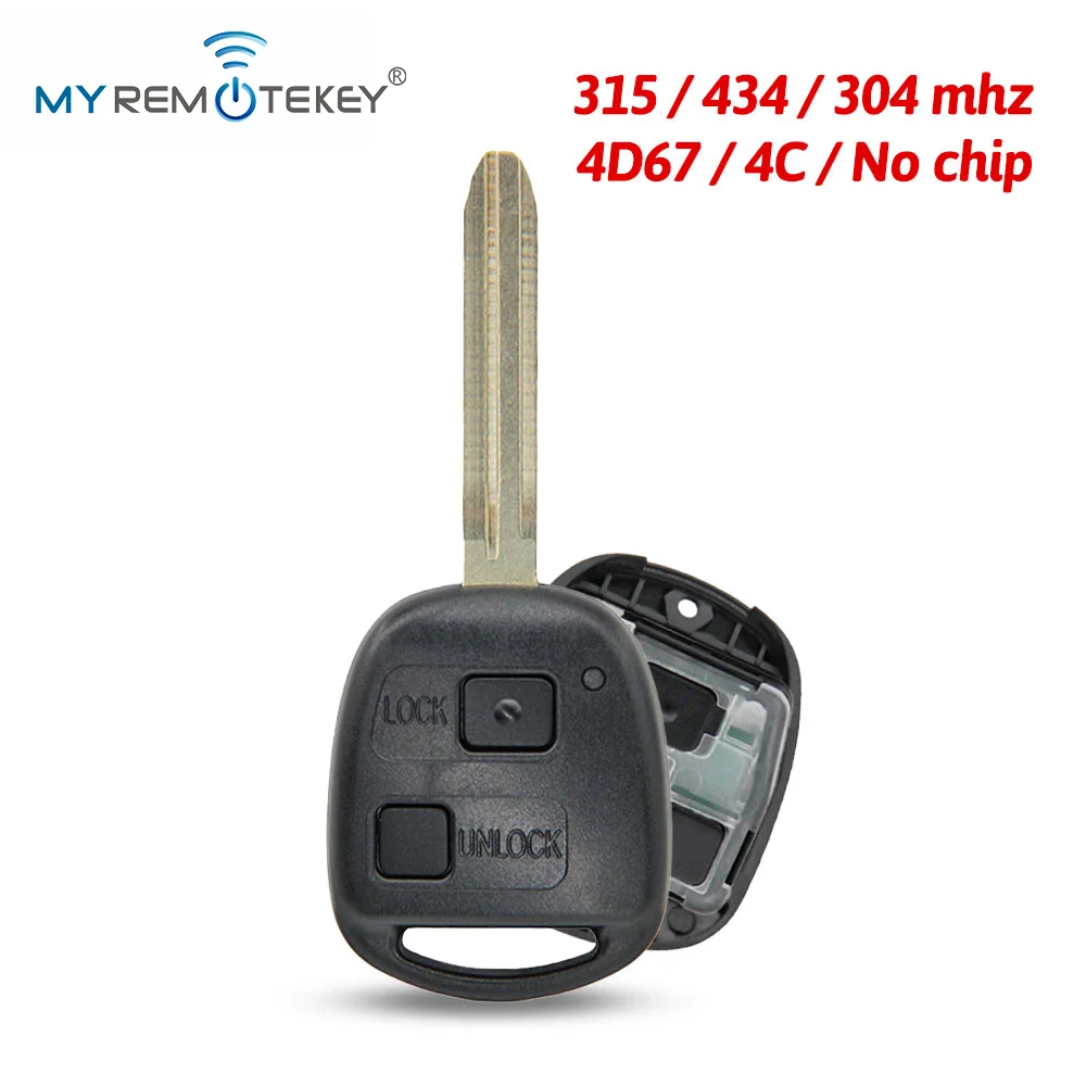 

REMTEKEY Remote Car Key Fob Control TOY43 Blade for Toyota Land Cruiser FJ Cruiser Prado 2004-2009 304/315/434mhz 2 Buttons