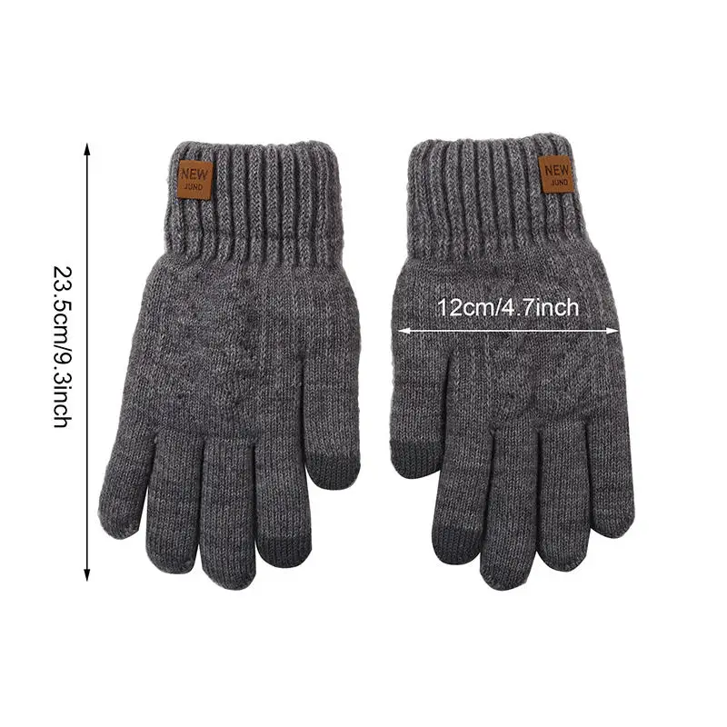 Warme Gestrickte Handschuhe Herbst Winter Vollfinger Handschuhe Doppel-schicht Dicken Handschuh TouchScreen Fäustlinge Outdoor Radfahren Fahren Handschuhe