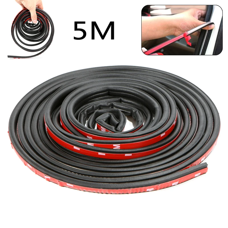 Car Soundproof Sealing Strip Auto Door Rubber Seal Strip Anti-collision Anti-scratch Sound Insulation Weatherstrip Car Supplies