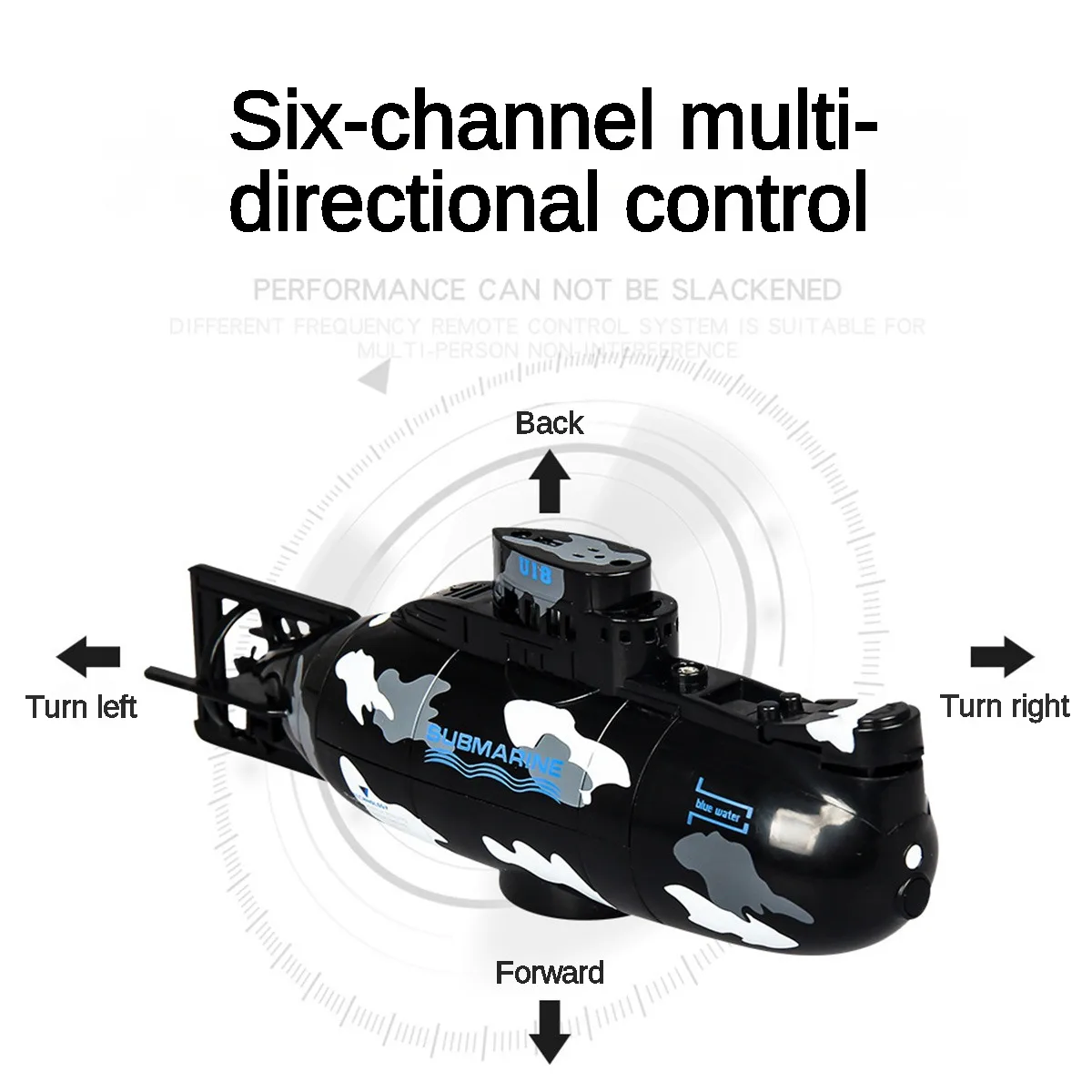 ミニリモコン潜水艦おもちゃ,ミリタリーカモフラージュおもちゃモデル,リモコン,6チャンネル
