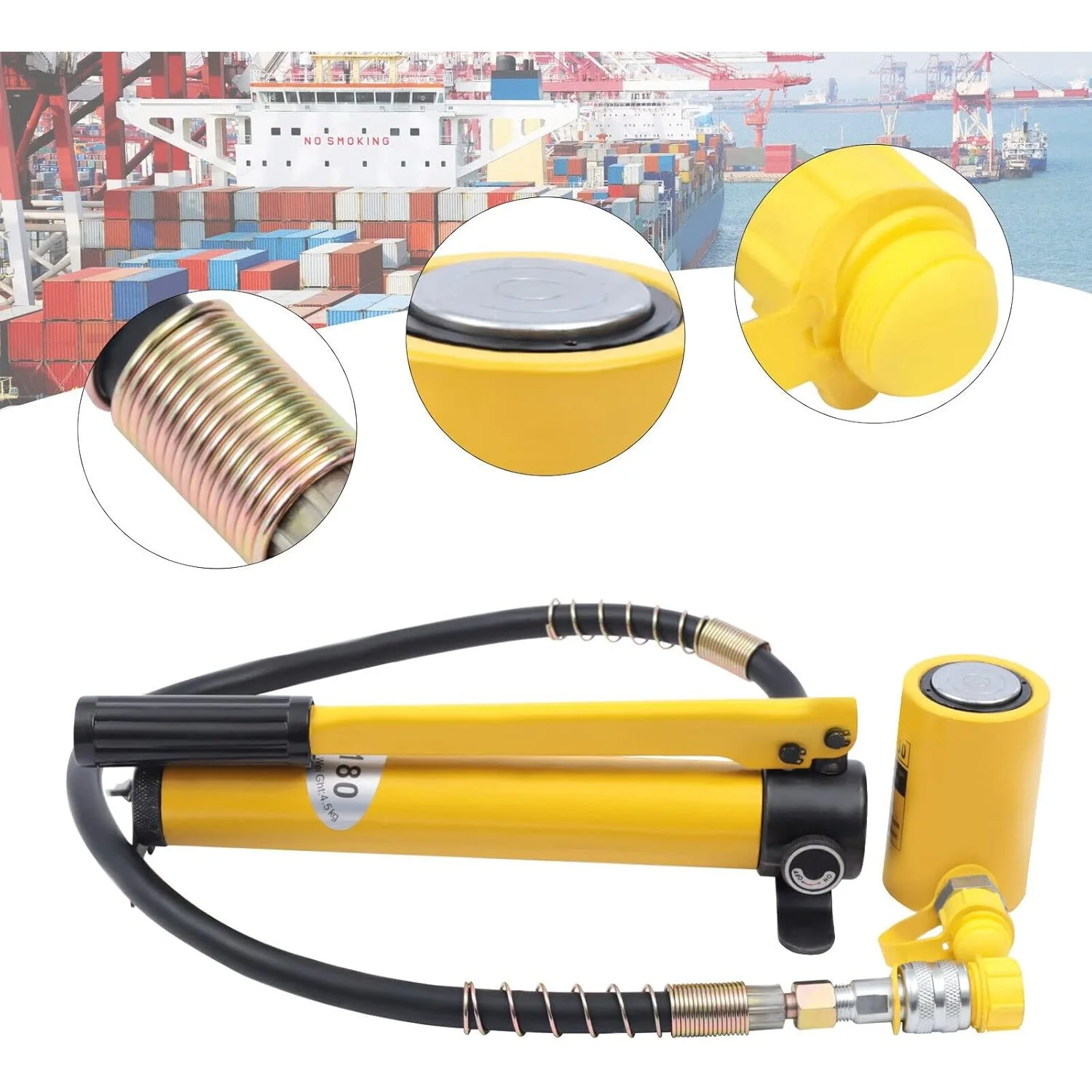 رافعة أسطوانية هيدروليكية 10t منخفضة المستوى بورتا باور رام مفردة، مقبس رام متعدد الأقسام 1 بوصة أسطوانة رفع السكتة الدماغية Mini Po #2