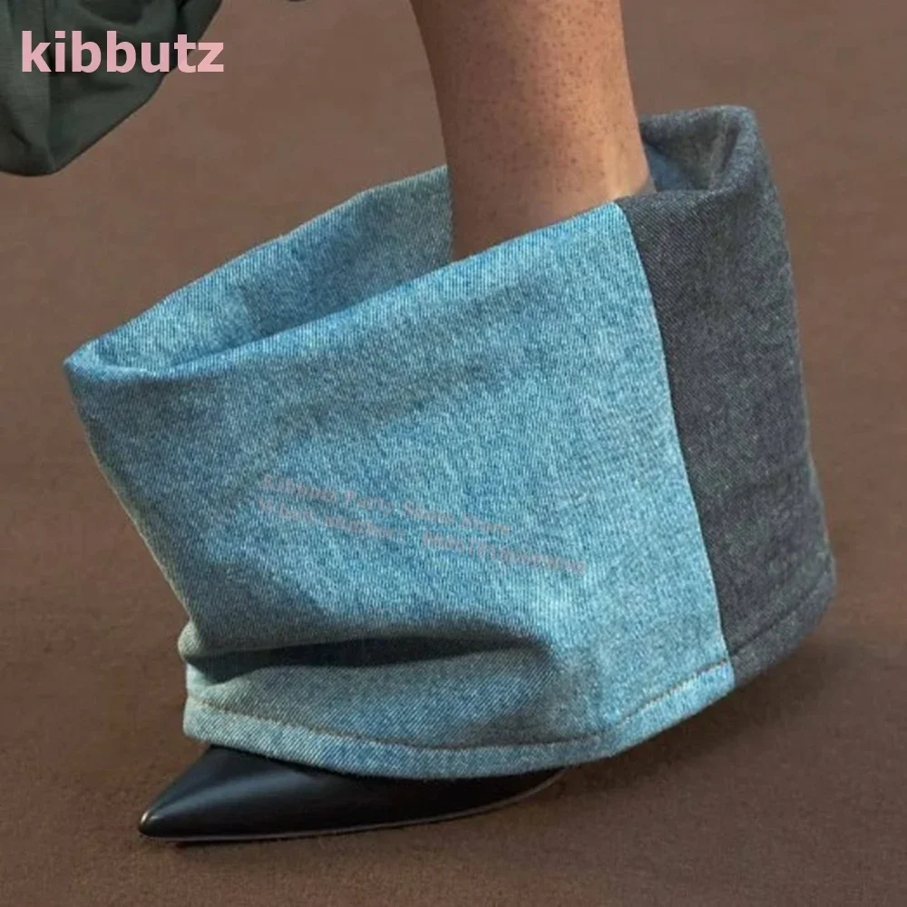 

Ботильоны с перевернутым краем, лоскутная кожаная обувь без шнуровки на тонком каблуке с острым носком, модная элегантная лаконичная пикантная обувь для девочек, новинка