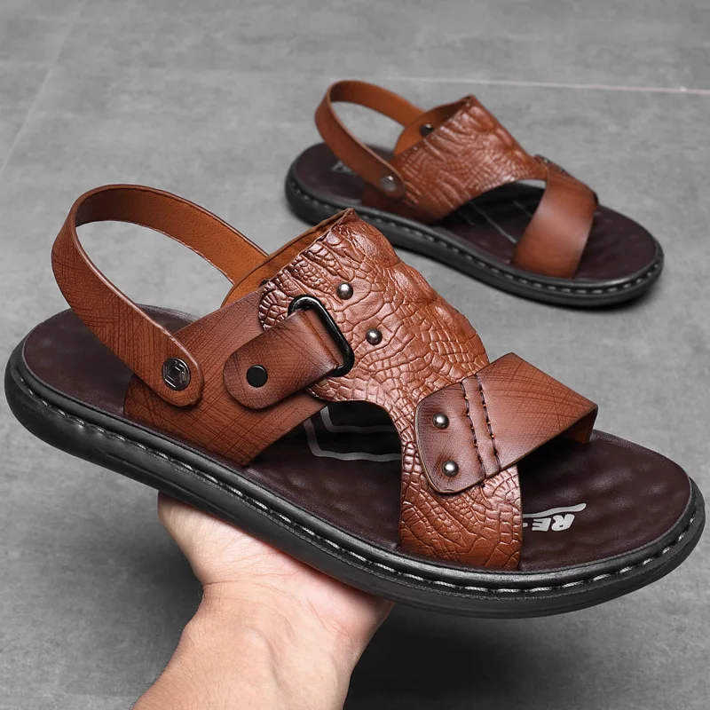 Men Office Open Toe Shoes Sandals  Non-slip Slippers  Male Footwear Mens Summer Outdoor Shoes