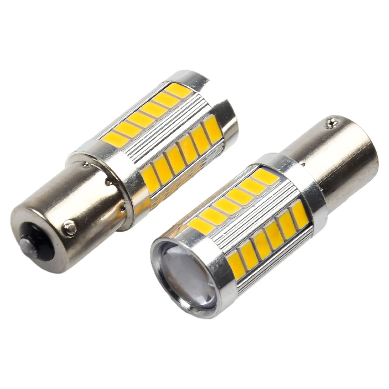 Enjoy Clear and Safe Signals 4pcs Amber 1156PY BAU15S PY21W LED 33SMD Car Signal Bulbs High Visibility and Durability