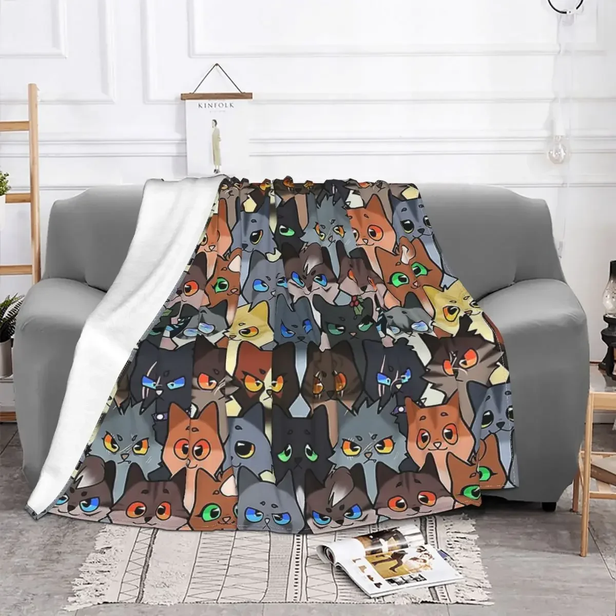 Cat Lover Art Blanket Flannel Spring Autumn Warrior Kits Warm Throws For Winter Bedding