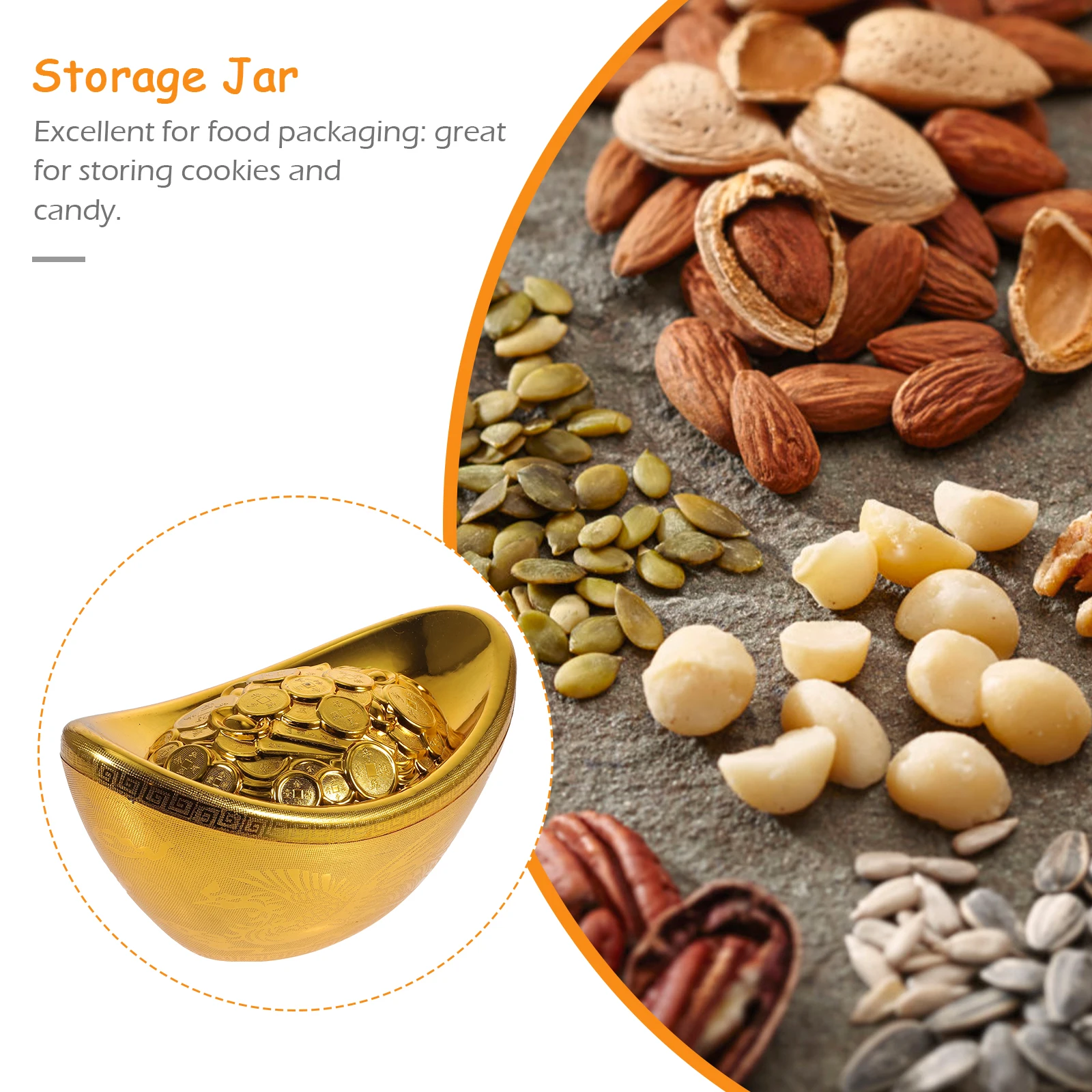 1 قطعة صندوق حلوى سبيكة الذهب حامل تخزين الحلوى البلاستيكية للاحتفال بالحفلات ديكور المنزل حاوية الحلويات علبة التعبئة والتغليف #1