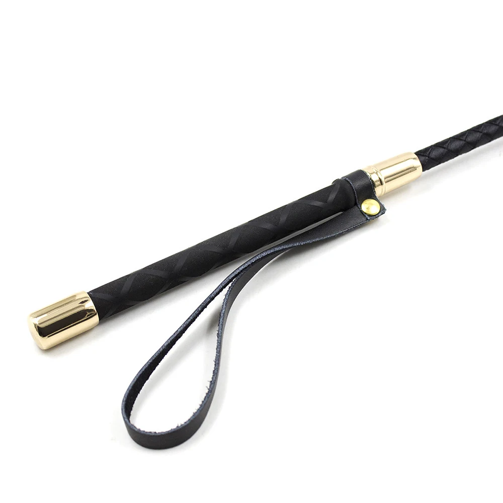 60CM Riding Crop Genuine Leather Whip Crops Equestrianism HorseWhip with Wristband