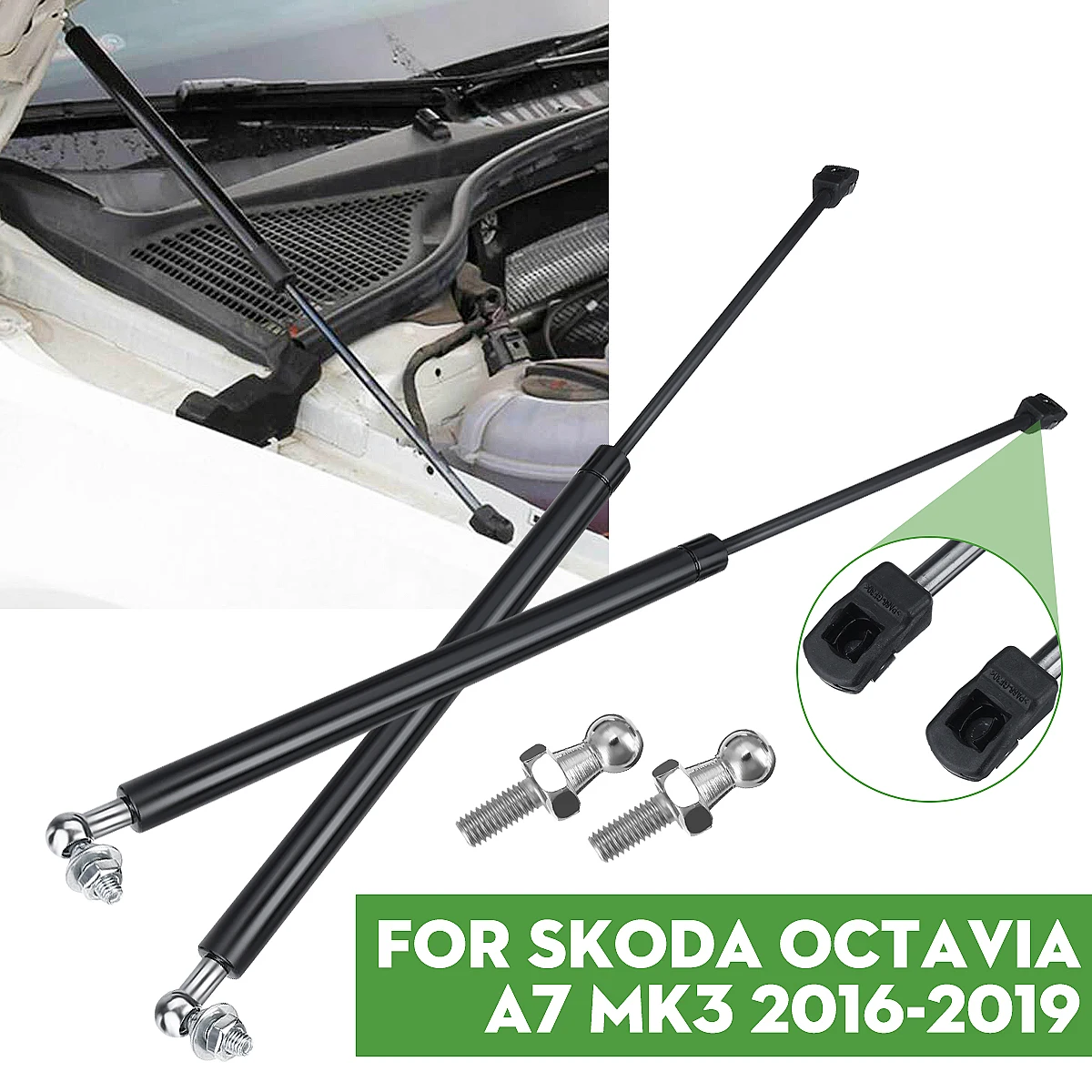 

2Pcs Durable Car Front Gas Shock Hood Shock Strut Damper Lift Suppor For Skoda Octavia A7 MK3 2016 2017 2018 2019