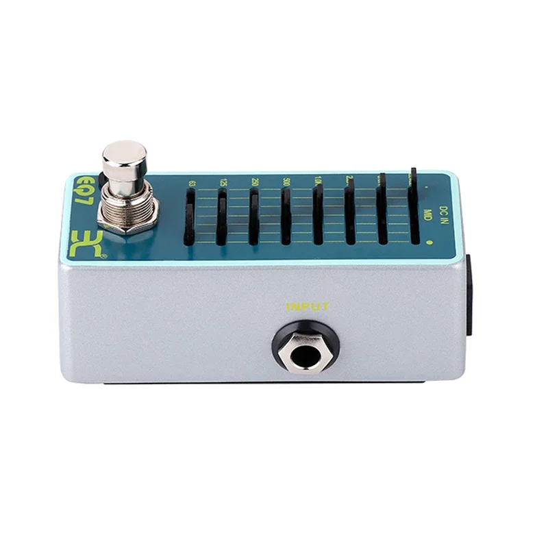 ENO EQ7 E-Gitarren-Effektpedal, Siebenband-Ausgleich, Mini-Metallgehäuse, sieben symmetrisch, einstellbarer Bereich, 5 kHz bis 63 Hz