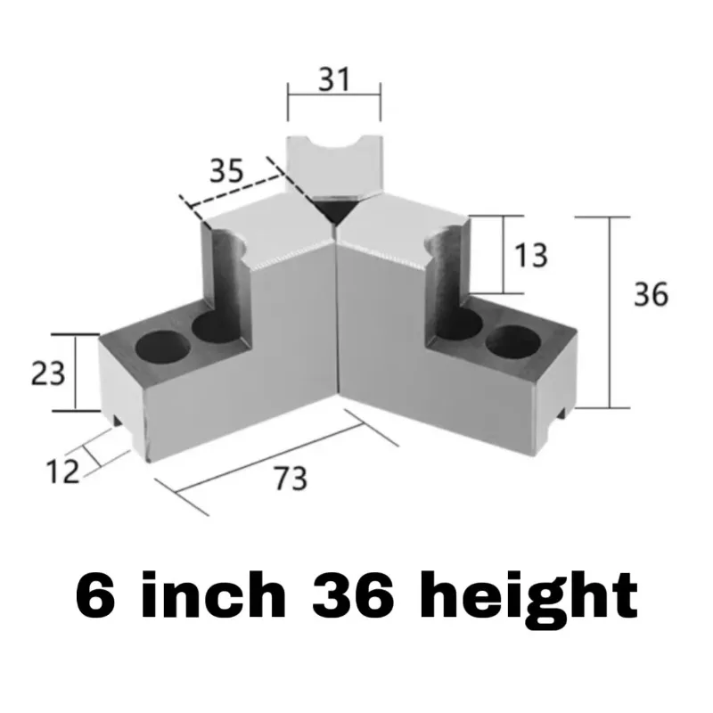 L-shaped Hydraulic Chuck 3-jaw Claw Heightened Soft Claw Hydraulic Inner Support Outer Circle Package 5/6/8/10 Inches