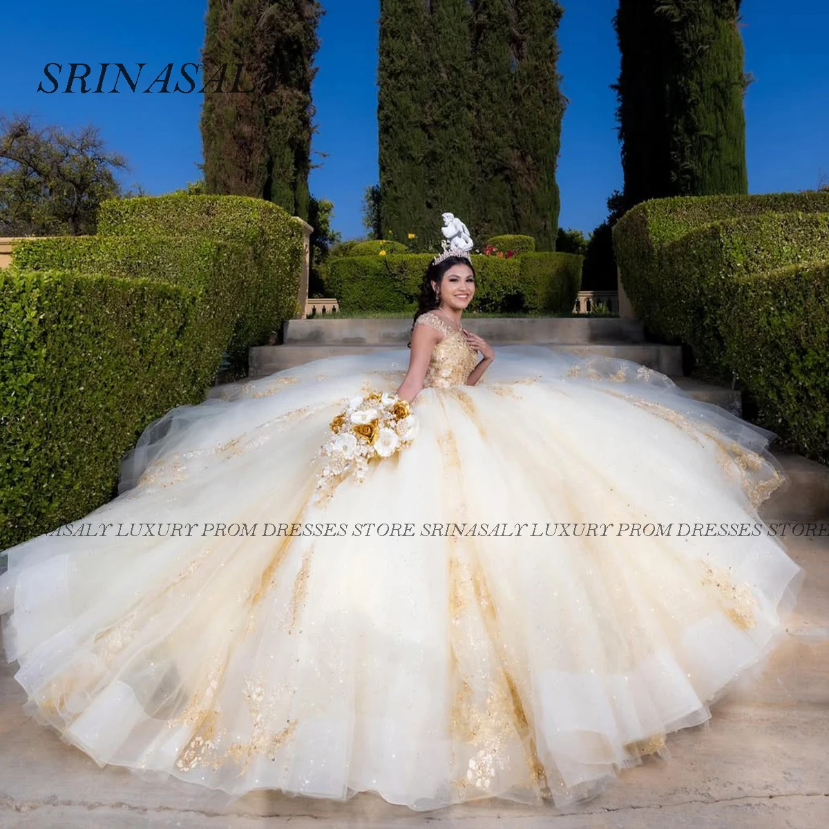 Vestidos De quinceañera personalizados, vestido De baile De lujo con escote corazón y cuentas sin mangas con hombros, vestido Formal dulce 16, Vestidos De Fiesta