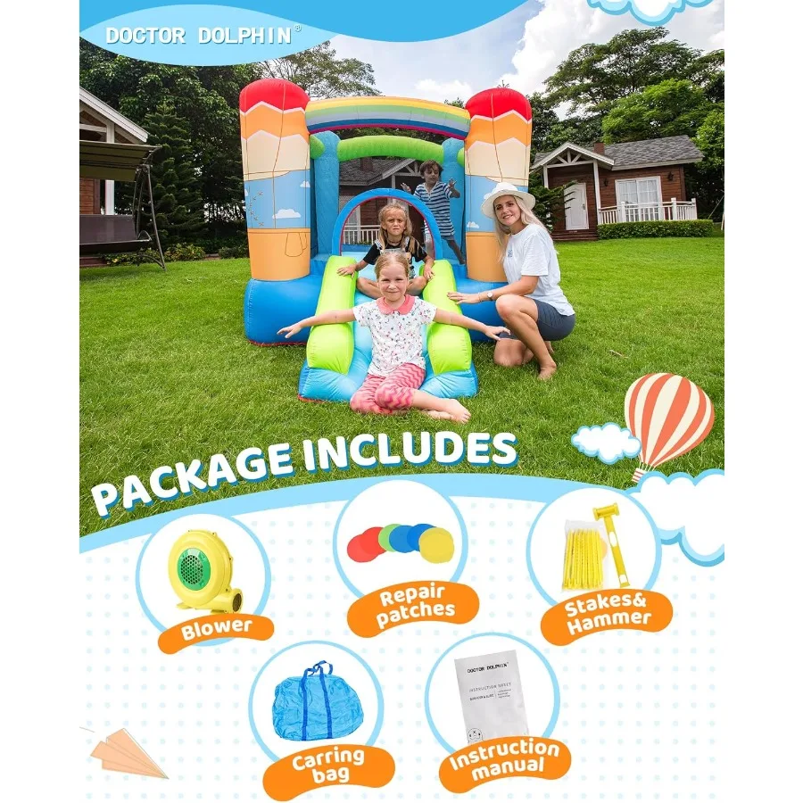 Maison gonflable pour enfants, maison gonflable avec souffleur intérieur extérieur, videur gonflable pour fête d'enfants (ballon à air chaud Th