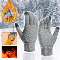 Warm Winter Touch Screen Gloves Stretch Classical Knit Mittens Wool Full Finger Outdoor Cycling Driving Glove for Men Women