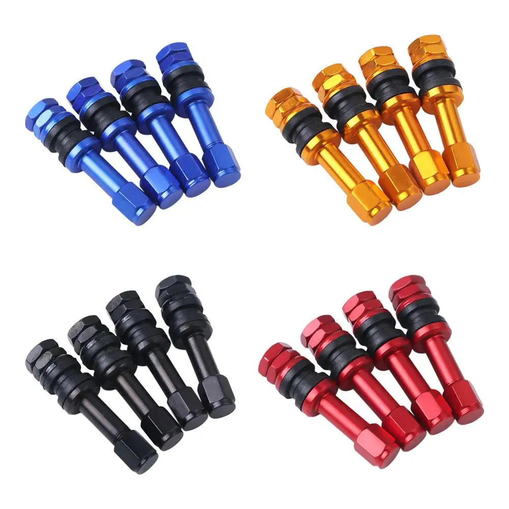 Metal Black High Pressure Tubeless Bikes Motorcycles Tire Valve Stems Bolt-in TR48E Valves Dust Caps