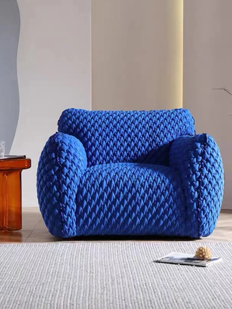 Klein Blue Fat Man Single Fabric Sofa Living Room Small Apartment