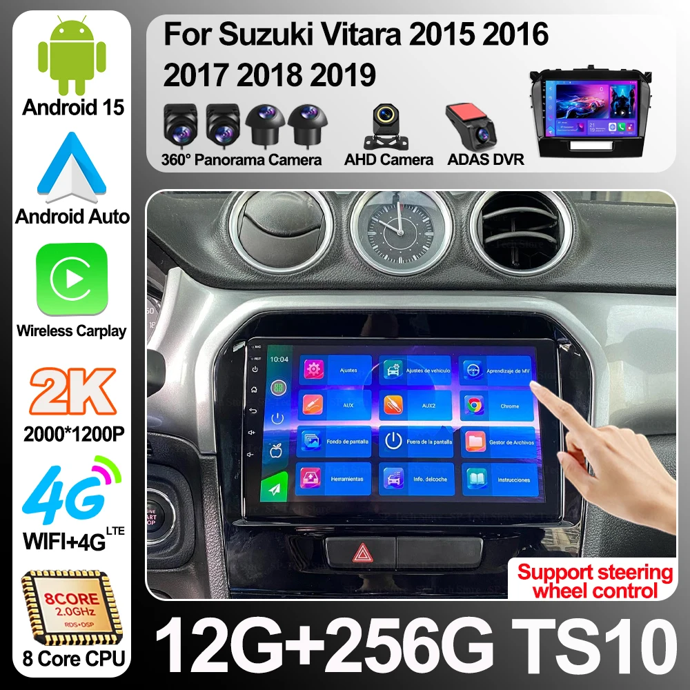 

Android 16 For Suzuki Vitara 2015 2016 2017 2018 2019 Car Radio Multimedia Navigation Gps Video Player Wireless Carplay 5g Wifi
