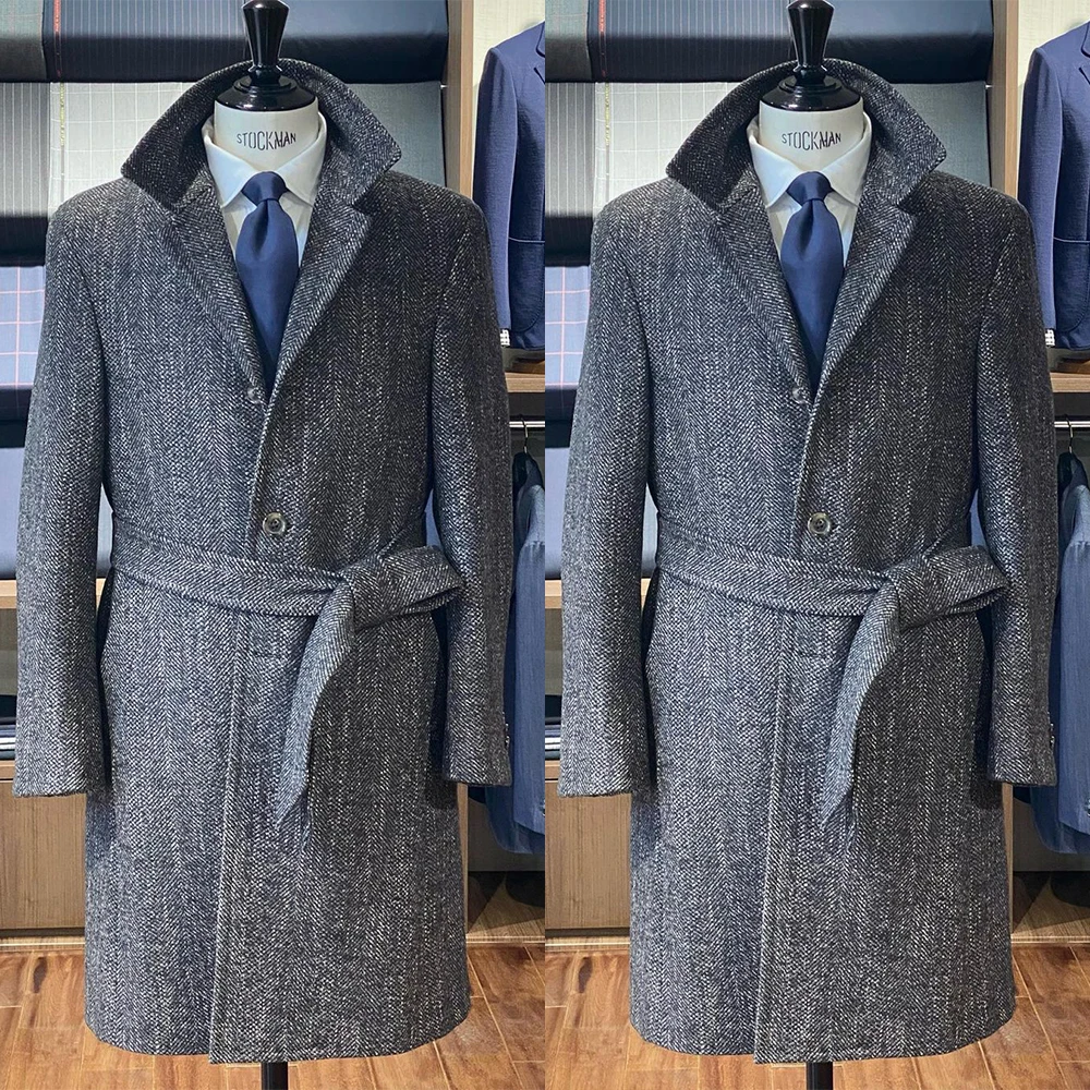 

Классическое зимнее мужское пальто, длинный цельный шерстяной смокинг, хлопковый красивый формальный пиджак больших размеров, деловой индивидуальный пиджак