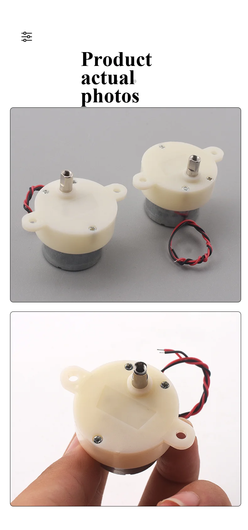300er Reduktionsmotor 3V-6V für Roboter/Drehende Handwerksarbeiten/Elektrische Werbeleuchtkästen, langsamer Kleinmotor – Detail 9