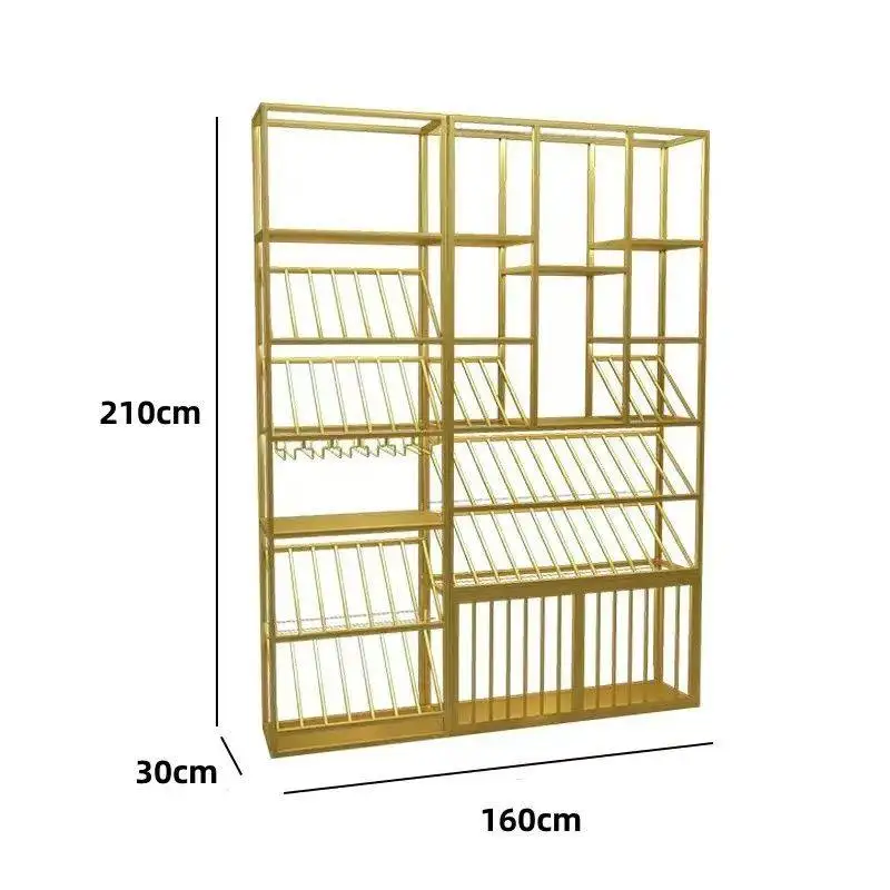 

Wrought iron wine rack against the wall, floor-to-ceiling tobacco hotel, white wine cabinet, simple red wine cabinet