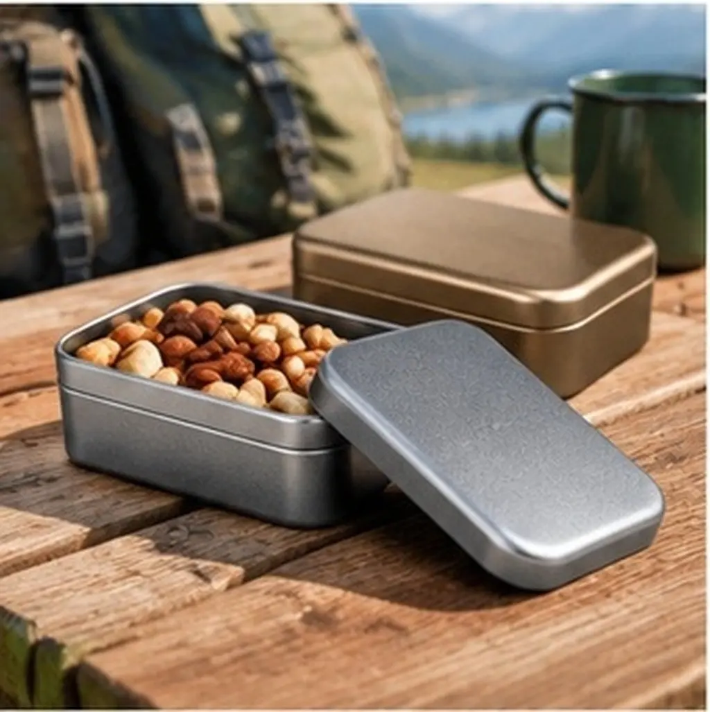 4Pcs Metal Business Card Box Tinplate Storage Tea Container Portable Sealed Canister Home Office Travel Organizer Gift Treat Box