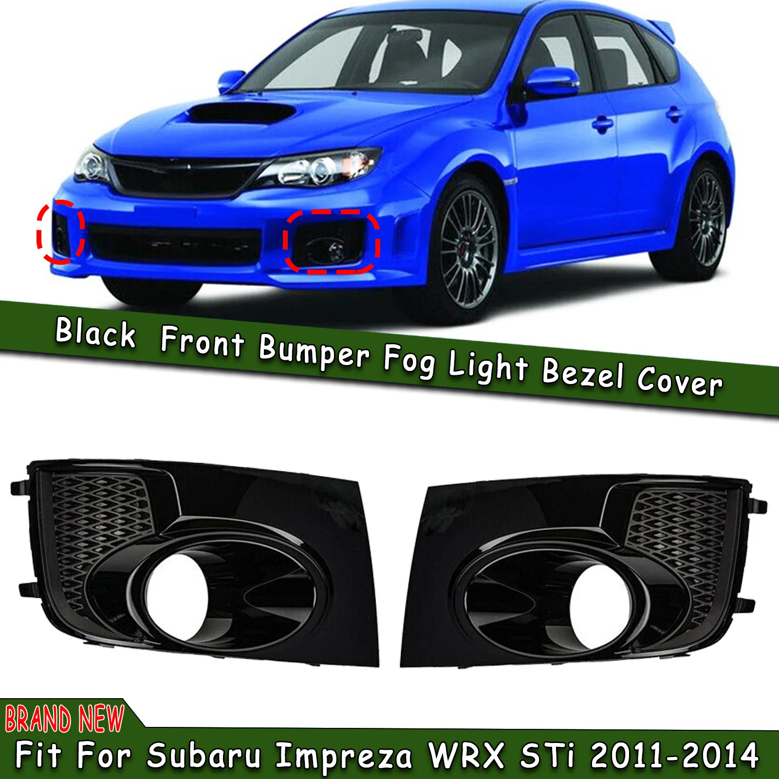 Car Front Fog Light Cover Trim Air Intake Vent Bumper Side Lamp Bezel Shade Frame Shell For Subaru Impreza WRX STi 2011-2014