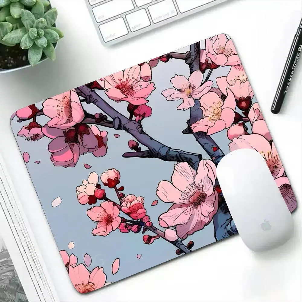 Japan Sakura Mouse Pad Office Gaming Desk Mat Small Laptop Game Mousepad Square Keyboard Pad Rubber Anti slip Mice Desk Mat