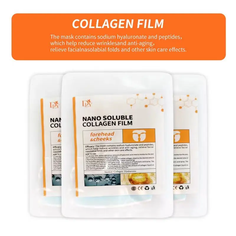 Collagen Film Paper Soluble Facial Mask Face Skin Cheek Sticker Forehead Patch Smile Lines Patches Anti-aging Wrinkles Remover