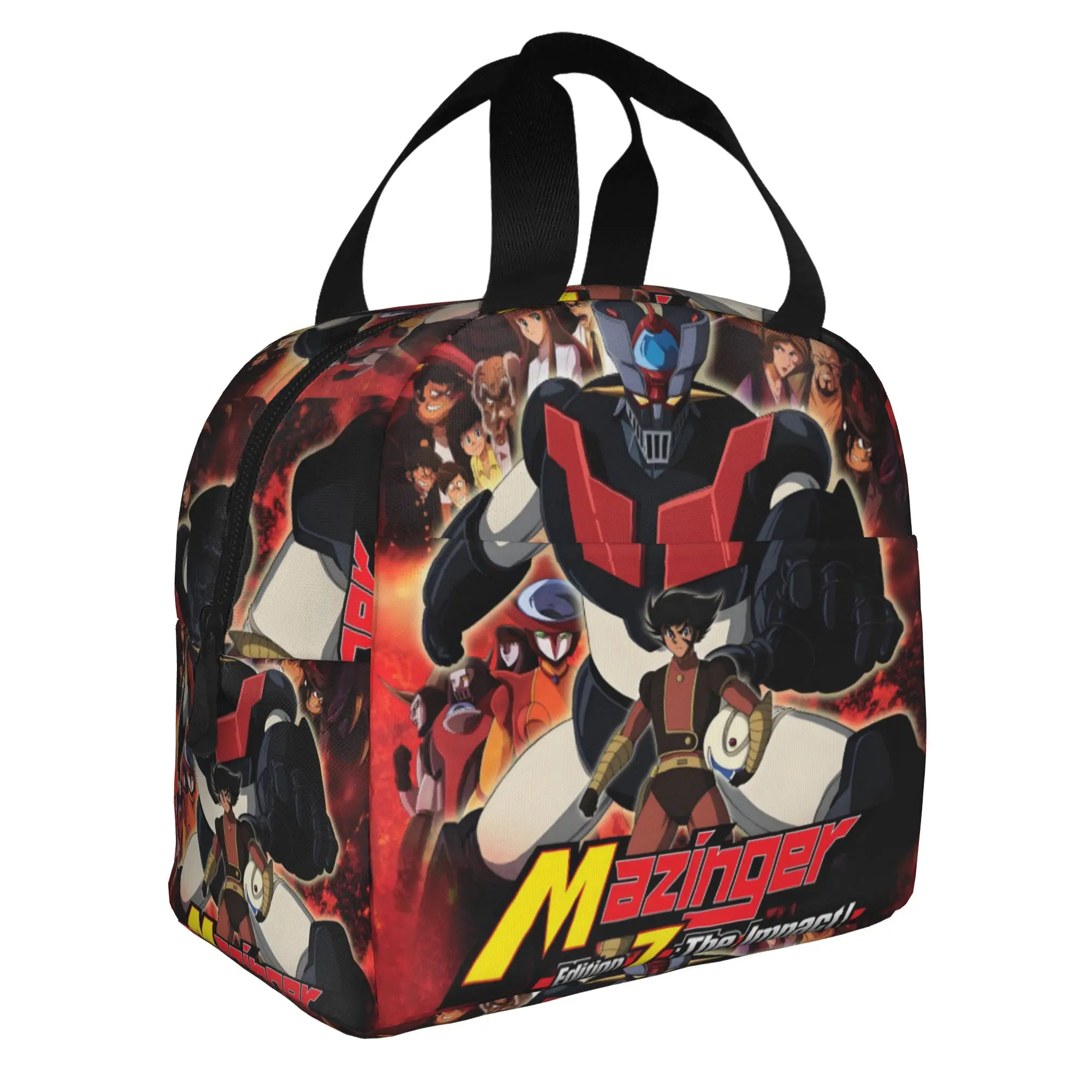 

Custom Mazinger Edition Z Insulated Lunch Bags for Work School The Impact Resuable Cooler Thermal Lunch Box Women Men
