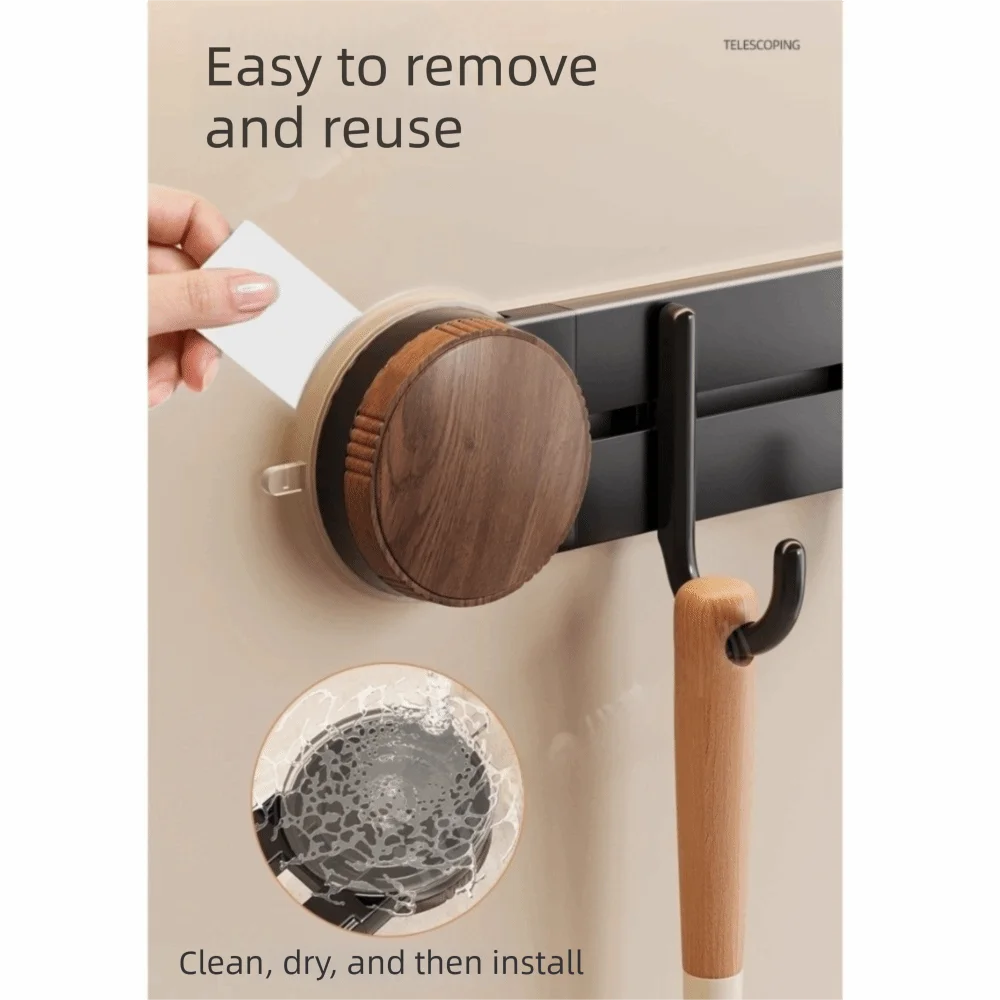 4/6 السنانير كوب شفاط المكنسة الكهربائية السنانير الحائط لا الحفر خطاطيف ملابس معلقة Traceless توفير المساحة المطبخ تخزين السنانير