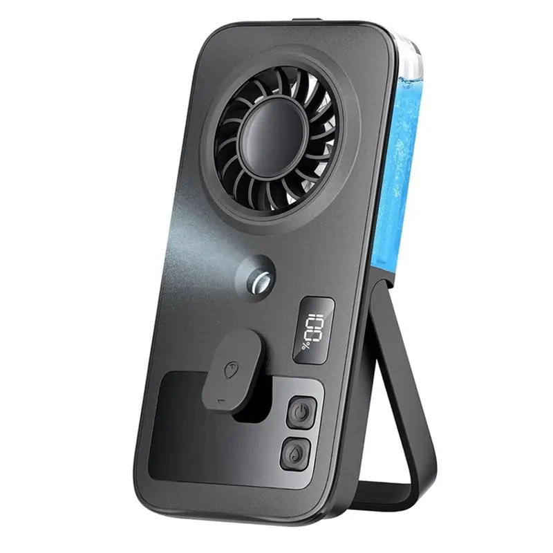 

AC39-Portable Handheld Misting Fan Rechargeable Fan 4-Speed LED Display Personal Cooling Water Spray Mister Fans