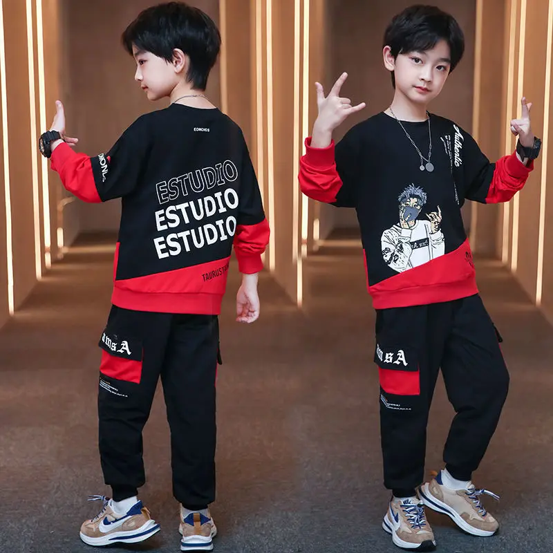 2024 teens winter Autumn Boys Clothes Children Set Sweatshirt hoodie + Pants Tracksuits Kids Sport Suit 4 7 8 9 10 11 12 13 Year