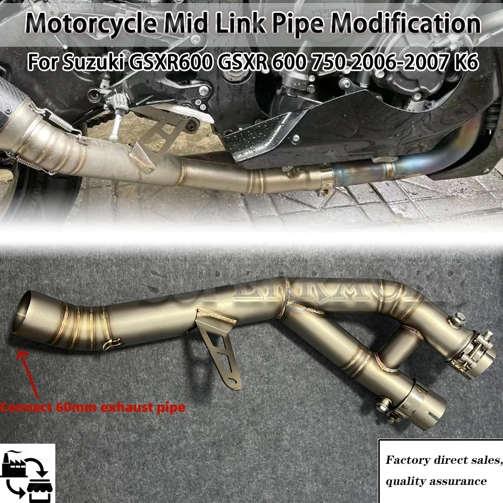 

Slip On For Yamaha YZF R1 R1M 2022 2023 MT10 2015-2021 Motorcycle Exhaust Escape Systems Mid Link Pipe Connection 60mm Muffler