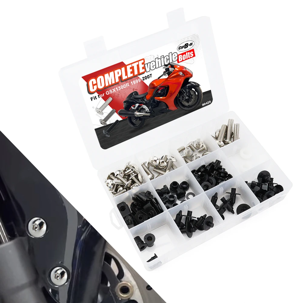 

For Suzuki GSXR1300 1999 2000 2001 2002 2003 2004 2005 2006 2007 Motorcycle Complete Full Fairing Bolts Kit Steel Screws Washers