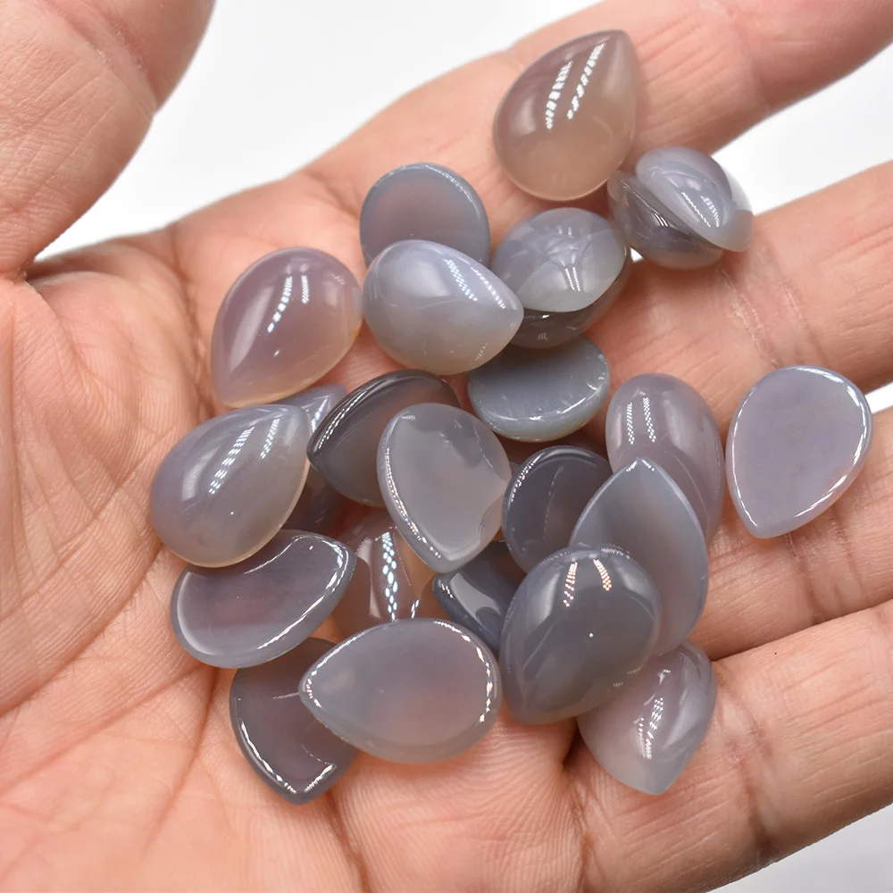 Großhandel 50 Stück/Lot verschiedene Naturstein-Cabochon-Perlen in Tropfenform 13x18mm für DIY-Schmuckzubehör Kostenloser Versand – Detail 8