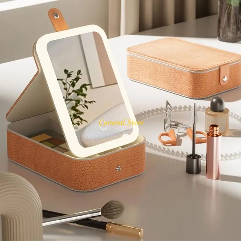 

M4YF Multipurpose Compartment Jewelry Box with Built In LED Makeup Organizers
