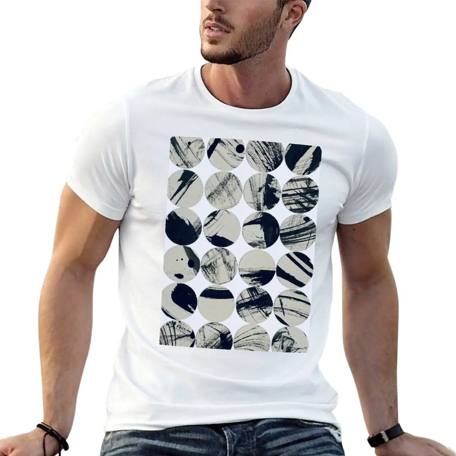 

Black and grey circles T-Shirt funny t shirts man black cotton t-shirt plain for man package man t shirts for men casual T-Shirt