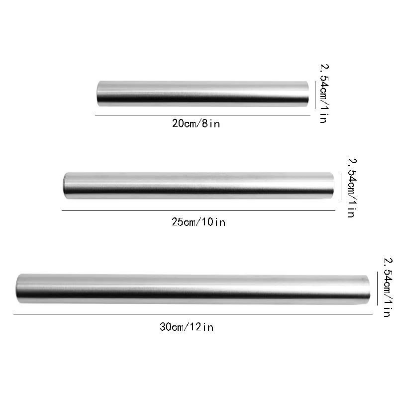 パンを焼くためのステンレス鋼の麺棒、ペストリーローラー、焦げ付き防止調理器具、台所用品、ピザ、クッキー、リオリチューブ