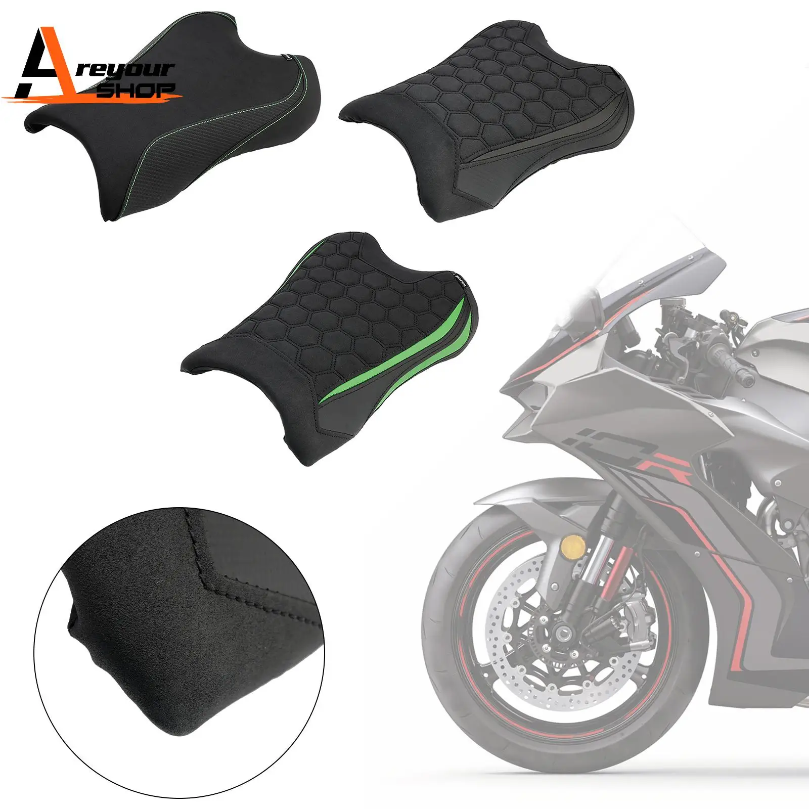 

Front Driver Raider Seat Pillion Saddle Green for Kawasaki Zx-10R/Rr 2021 2022 2023