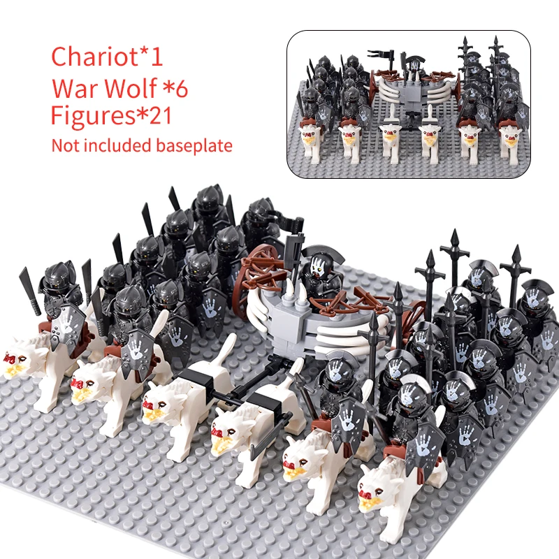 Movie Series Orc Uruk-hai Army Chariot Legion lotr Action Figures Bricks Doll Assemble Building Blocks MOC DIY Toys for kid gift