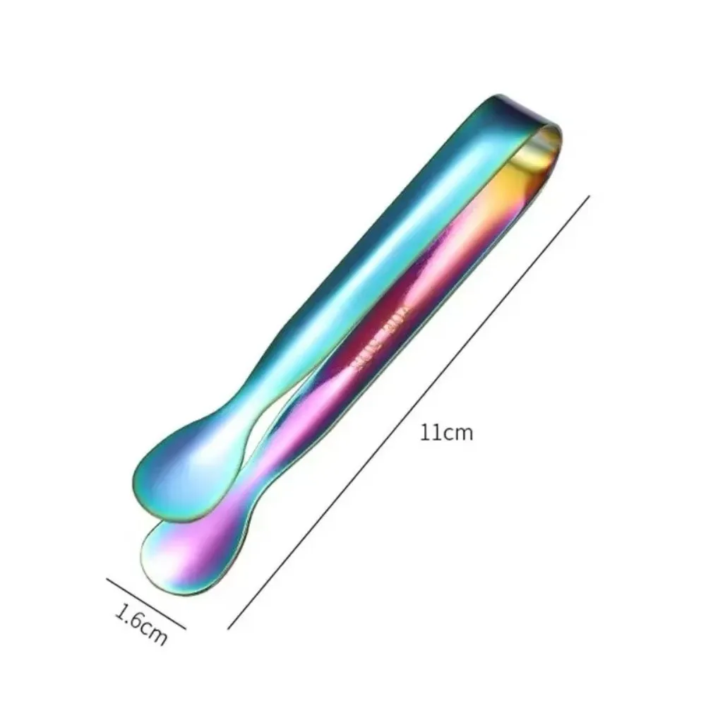 3pcs Stainless Steel Ice Cube Sugar Tongs Thickened Non Slip Bread Meat Fruit Clamp Ice Clamp Tool Cocktail Ice Tongs Coffee Bar view 6
