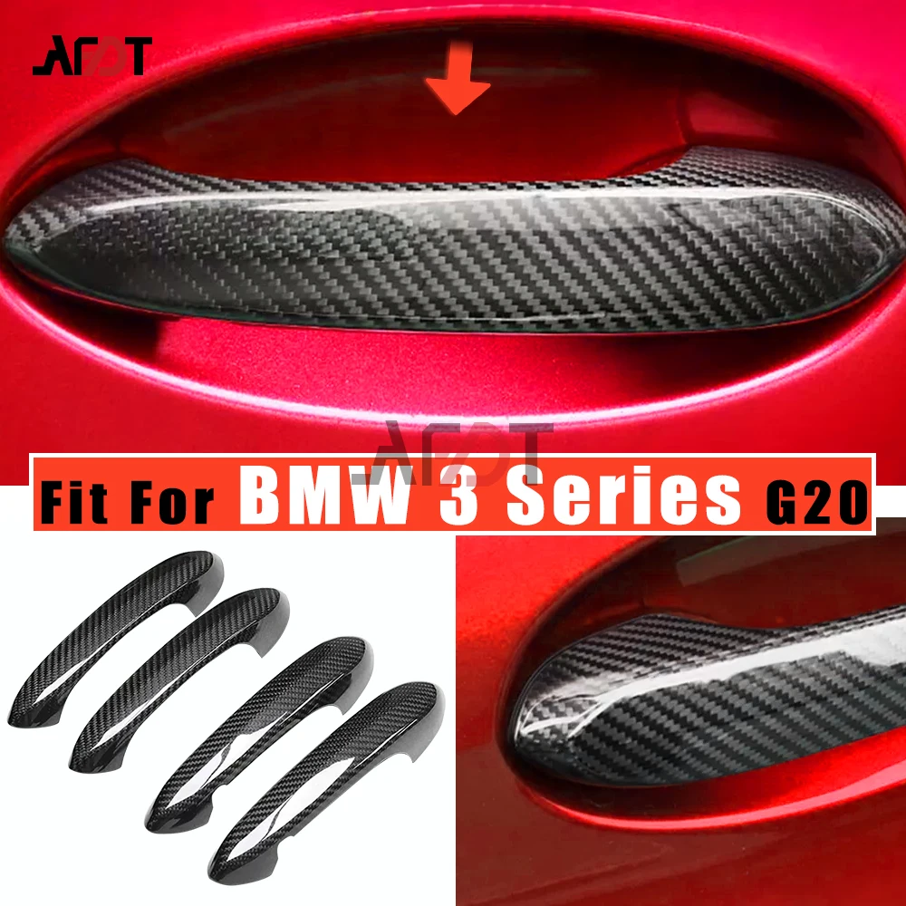 

Real Dry Carbon Fiber 4Pcs Door Handle Cover For BMW All G Series X1-X7 Z4 LHD Stick On Exterior Anti Scratch Trim
