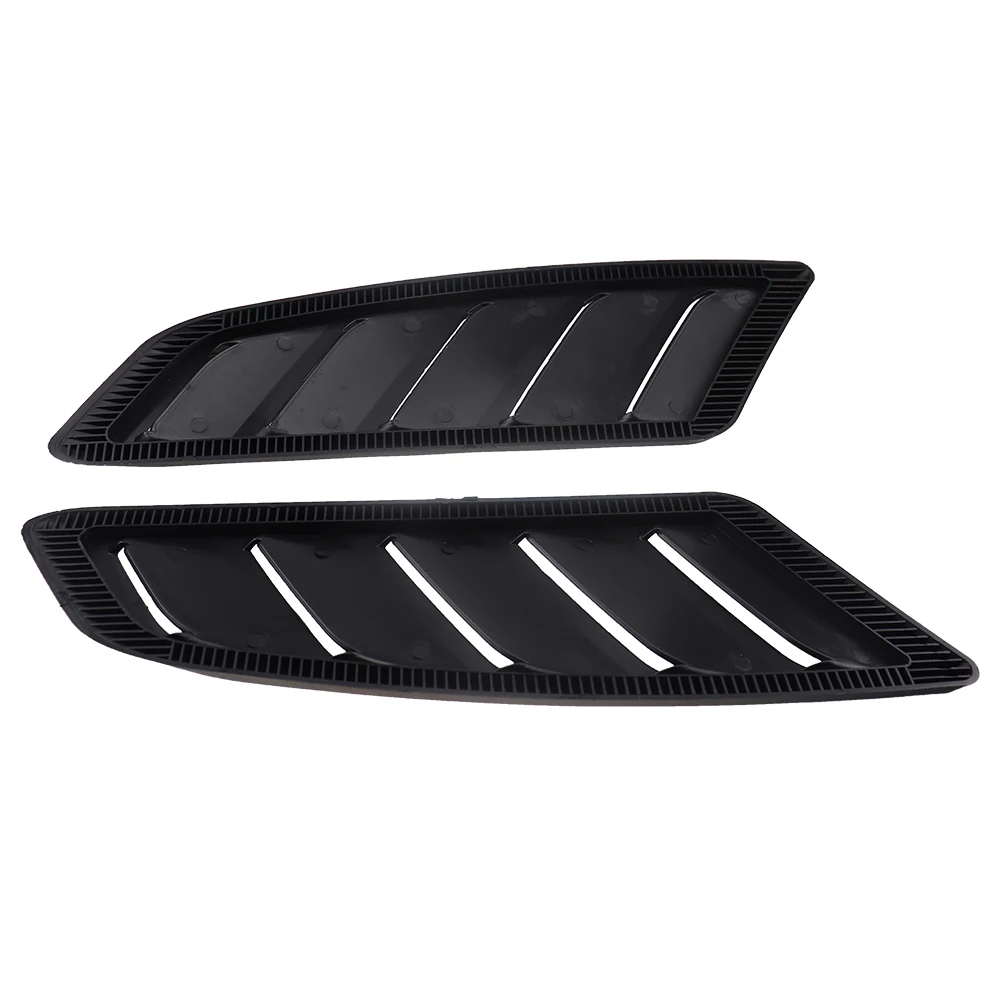 Universal ABS Plastic Car Air Intake Scoop Bonnet Hood Vent Front Hood Vent Fit For Ford Mustang 2015-2017 Panel Trim 2pcs