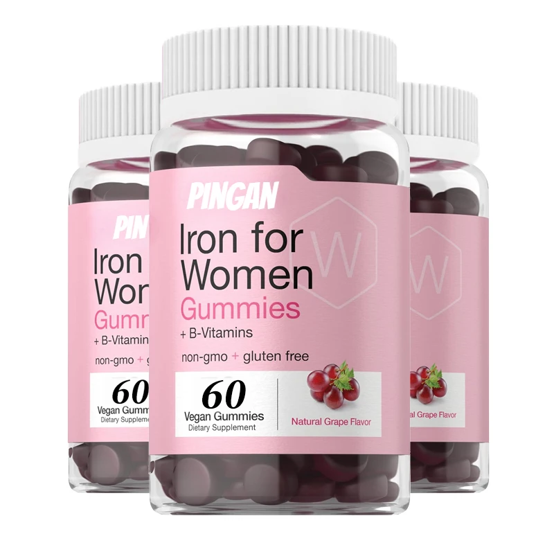 

Women's Iron Soft Candy Supplemented with B Vitamins 60 Capsules Grape Flavored Vegetarian,non Genetically Modified,gluten Free