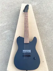 Custom edition black matte 7 string electric guitar fixed perforated bridge black accessory closed pickup