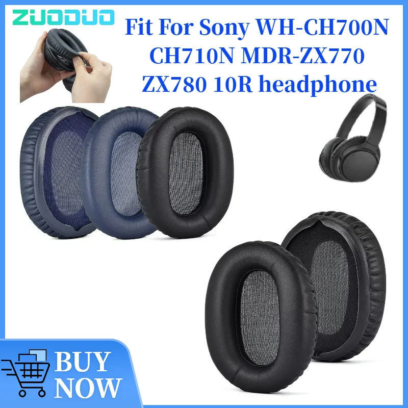 

ZUODUO 2pcs/pairs Leather Headphone Foam For Sony WH-CH700N CH710N MDR-ZX770 ZX780 10R Headset Ear pads Replacement Covers