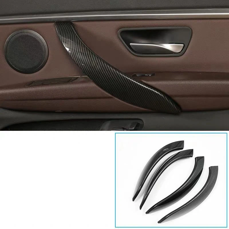 Carbon Look Interior Door Handle Cover Trim for BMW 3 Series F30 F31 2013-2017 GT F34 14-17 & 4 Series 4 Dr F36 15-17