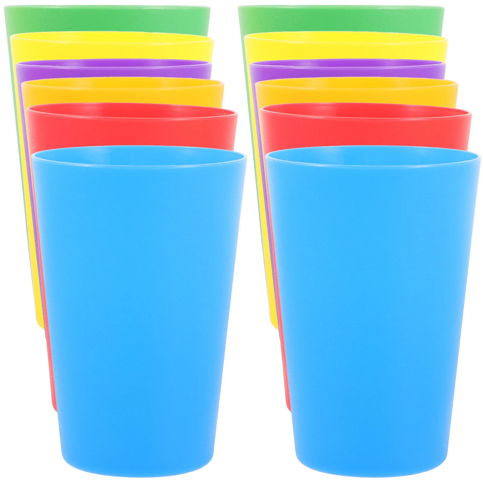 

12pcs Colorful Plastic Cup Multi Functional Drink Mug Portable Tea Set for Picnic Camping Birthday Festival