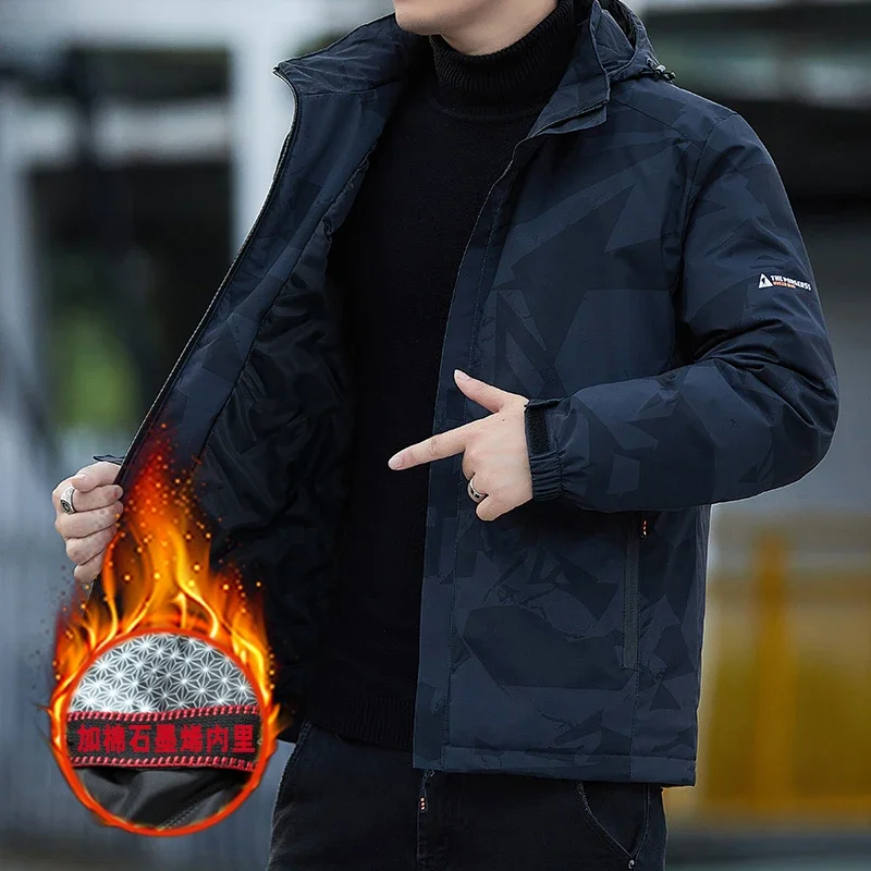 

Ветровка, мужская зимняя теплая толстая флисовая куртка, приталенная повседневная куртка, мужская осенняя брендовая верхняя одежда, уличная классическая мужская куртка