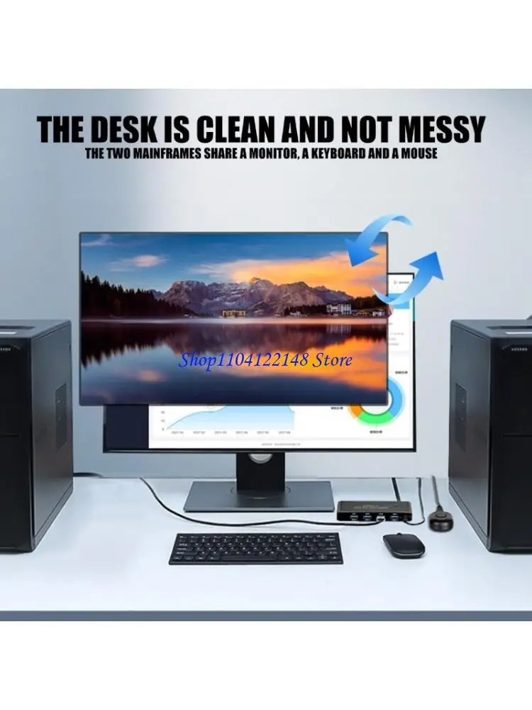 

KVM-переключатель P9FA 4K, 60 Гц для двух компьютеров, общий монитор, клавиатура, мышь, USB