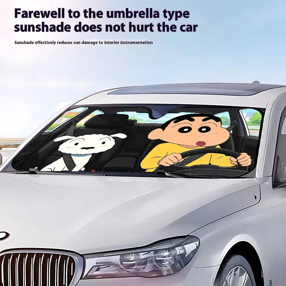 C-CrayonS S-Shin-chan Drive Car Sunshade Covers Cover Universal Windscreen Folding Visor image 3